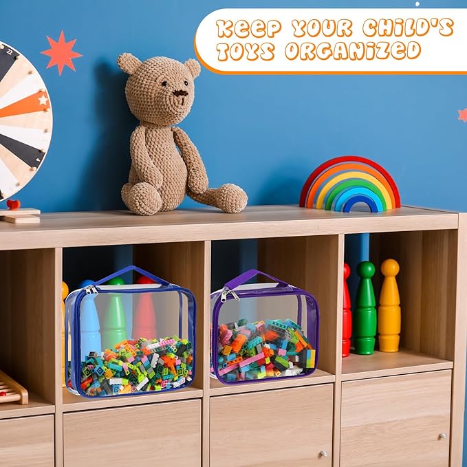 Sanwuta 6 Packs Toy Storage Bags, PVC Organizing Case Bags - Image 6