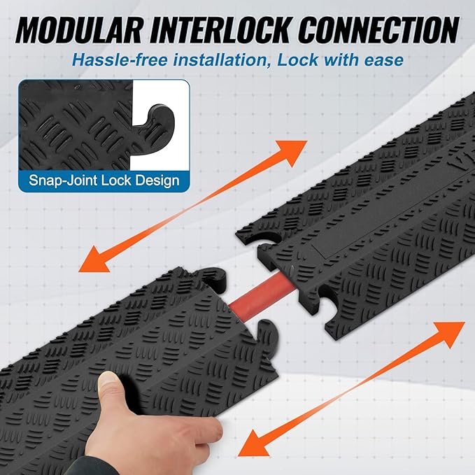 VEVOR Thermoplastic Rubber Drop Over Cable Cover Ramp, 000 lbs/axle Load - Image 6