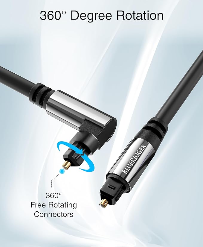 BlueRigger Optical Audio Toslink Cable - 3FT - Fiber Optic Compatible - Image 2