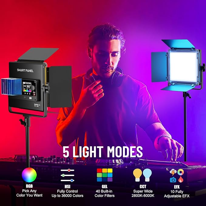 Mettlelite LS800C RGB Light Stick and Mettlelite SPL210C LED Video Light Full - Image 8
