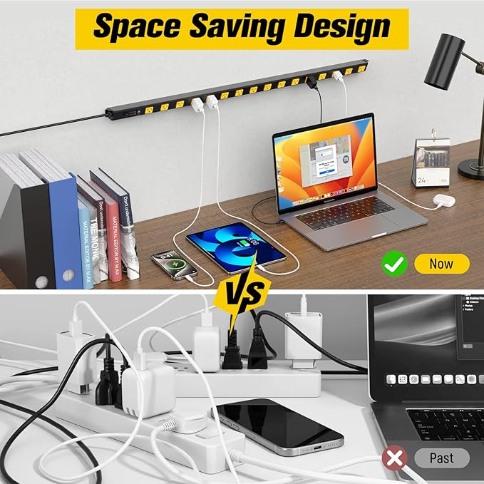 HHSOET 16 Outlet Long Power Strip, 6FT Heavy Duty Power Strip - Image 5