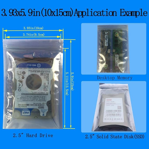 100pcs 3.93X5.9in Anti Static Bags, ESD Bags Resealable - Image 2
