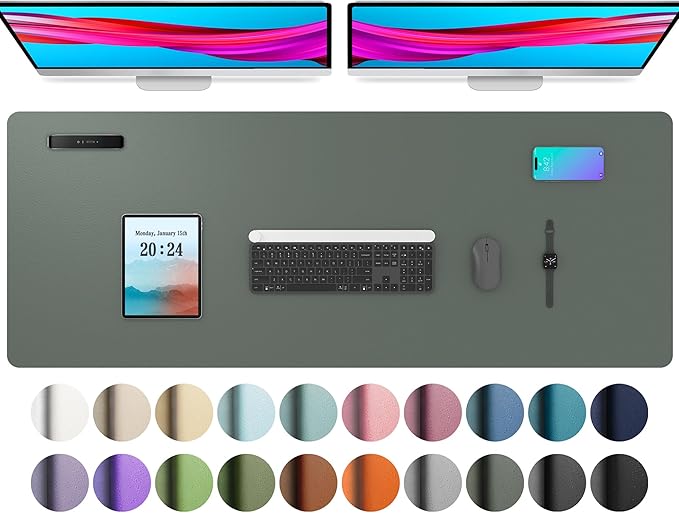 Aothia Leather Desk Pad Protector, Office Desk Mat, Large Mouse Pad, Non-Slip by Aothia