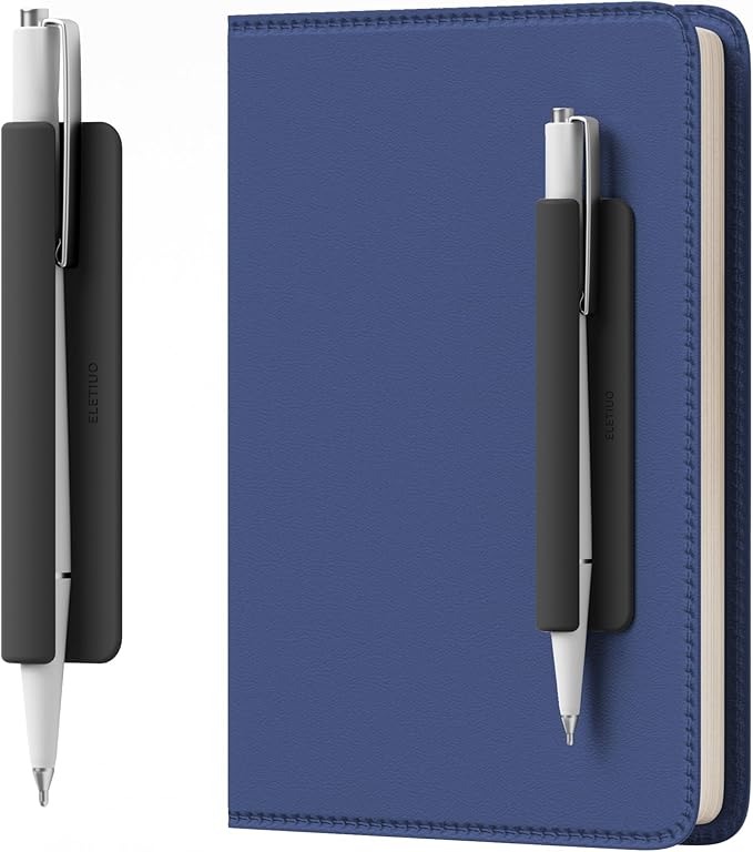 ELETIUO Pencil Holder For Most Pens, Self-Adhesive Stick To Notebooks, Silicone by ELETIUO