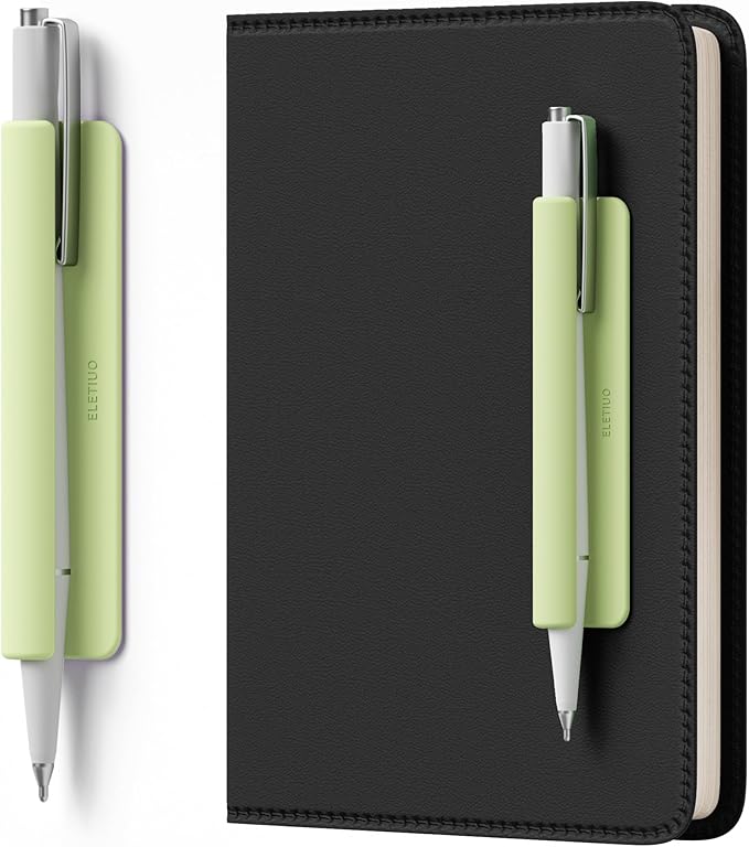 ELETIUO Pencil Holder For Most Pens, Self-Adhesive Stick To Notebooks, Silicone by ELETIUO