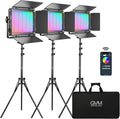 GVM 65W RGB Video Light with Bluetooth Control, 1300D LED Video Lighting Kit by GVMGreatVideoMaker