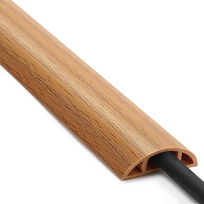 Floor Cord Cover 6ft, Cord Hider Floor Yellow Oak Wood, Floor Cable Management by ZhiYo