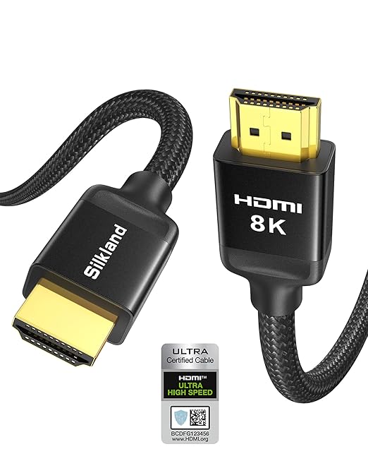 Silkland 10K 8K HDMI 2.1 Cable Certified 6.6FT Ultra High Speed HDMI® Cable by Silkland
