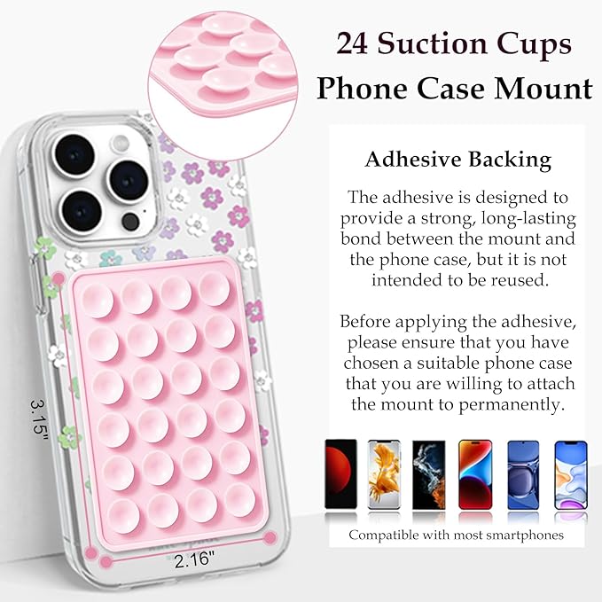 Silicone Suction Phone Case Mount, Non Slip Sticky Phone Grip - Image 6