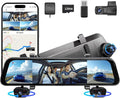 2025 Rear View Mirror Camera, 4 Channel Mirror Dash cam Front and Rear 24/7 by Unknown