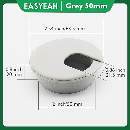 2 Pcs Desk Grommet 2" / 50 mm, Desk Cord Hole Cover, Cable Grommet ABS Plastic - Image 8
