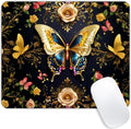 Black Gold Butterfly Mouse pad Customized Mousepad Non-Slip Rubber Base Mouse by Goodsprout