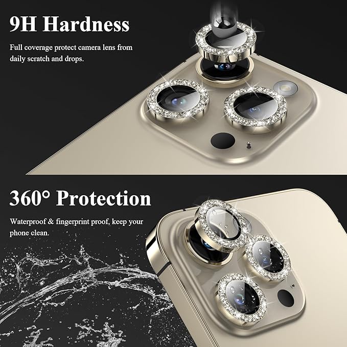 YWXTW Designed for iPhone 14 Pro/iPhone 14 Pro Max Camera Lens Protector Bling - Image 3