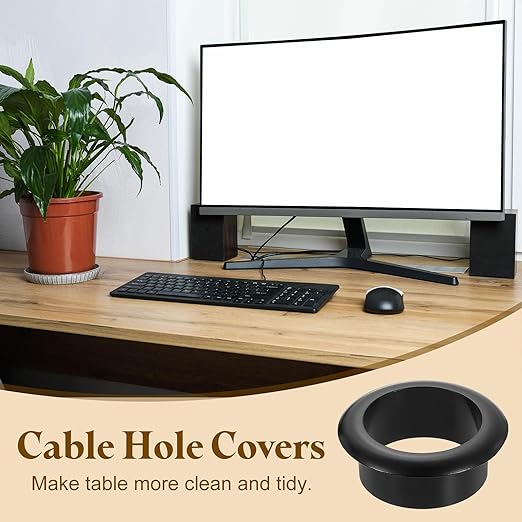 uxcell Desk Grommet, 1-3/8" Zinc Alloy Cable Hole Cover Wire Cord Organizer - Image 6