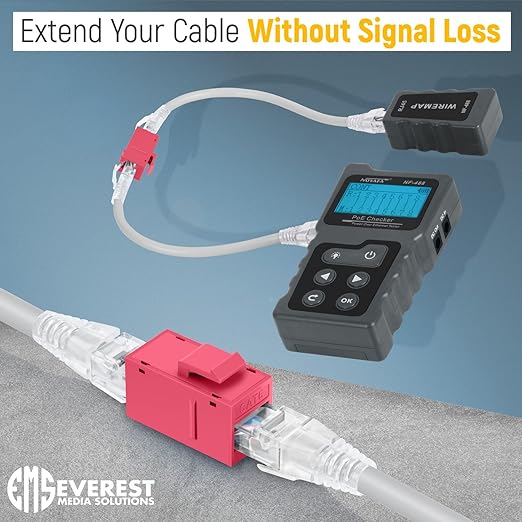 Everest Cat6 RJ45 Keystone Coupler in Pink - Image 4