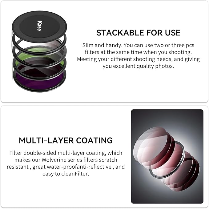 Kase Wolverine 82mm ND100000 16.5 Stop Magnetic Neutral Density Filters Incl - Image 7