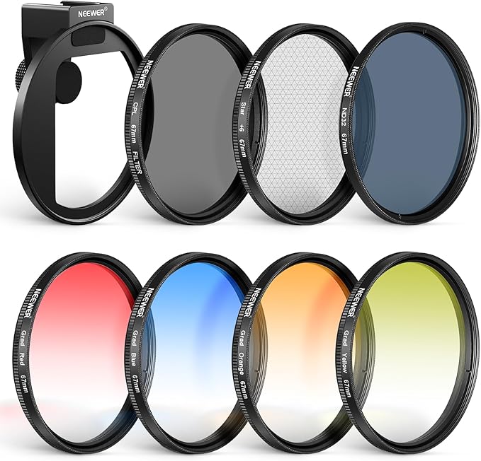 NEEWER Clip On 67mm Phone ND Filter Kit, Upgraded Lens Clip Cold Shoe by Neewer