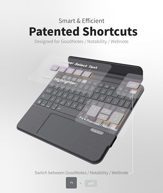 EIP Keyboard Case for iPad Pro 13 inch M4, 13” Magnetic Detachable Keyboard - Image 4