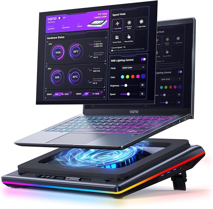 llano V12 Ultra Laptop Cooling Pad by llanoforabetterlife