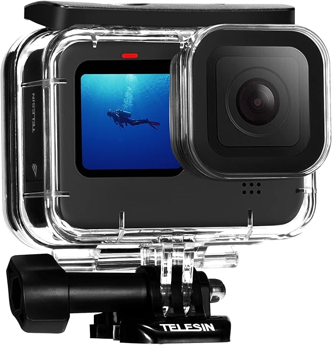 TELESIN Waterproof Case for GoPro Hero 13/12/11/10/9 Black, 60M/196FT by telesin