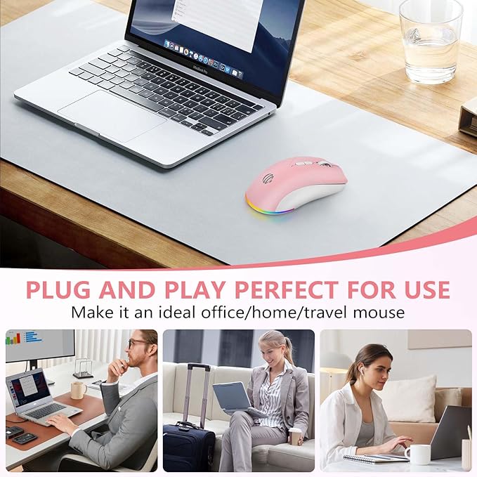 Wireless Bluetooth Mouse, 2.4G and Bluetooth 5.2 Ergonomic Rechargeable USB - Image 6