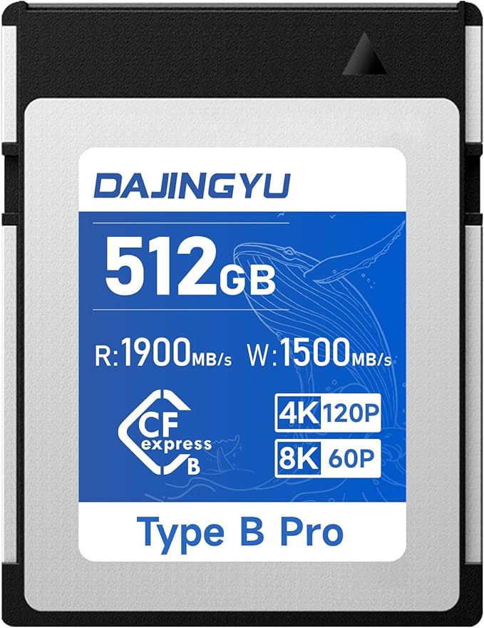 512GB CFexpress Type B Memory Card VPG400 Up to 1900/1500 MB/s Read/Write- by DAJINGYU