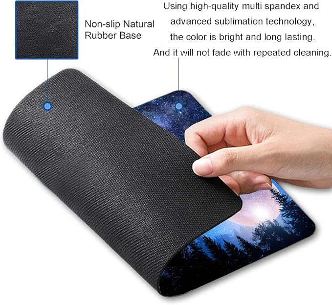 Mouse Pad, Forest Moon Mouse Pad, Washable Square Cloth Mousepad - Image 2