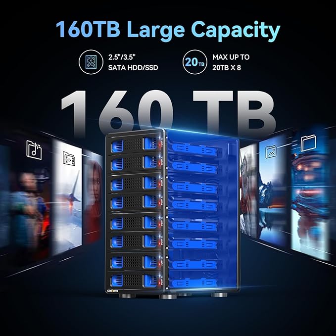 Aluminum 8 Bay 10Gbps Hard Drive Enclosure - Image 2