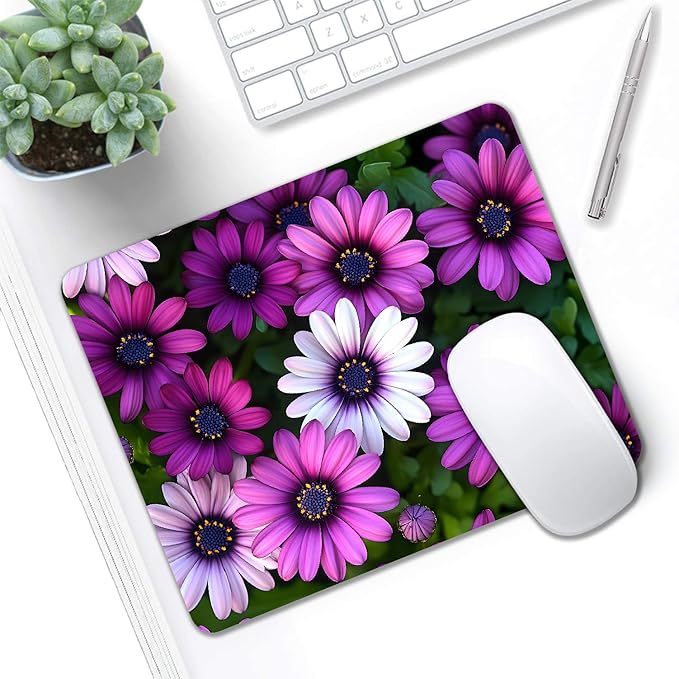 Mouse Pad, Cute Purple Floral Plants Mouse Pads - Image 5