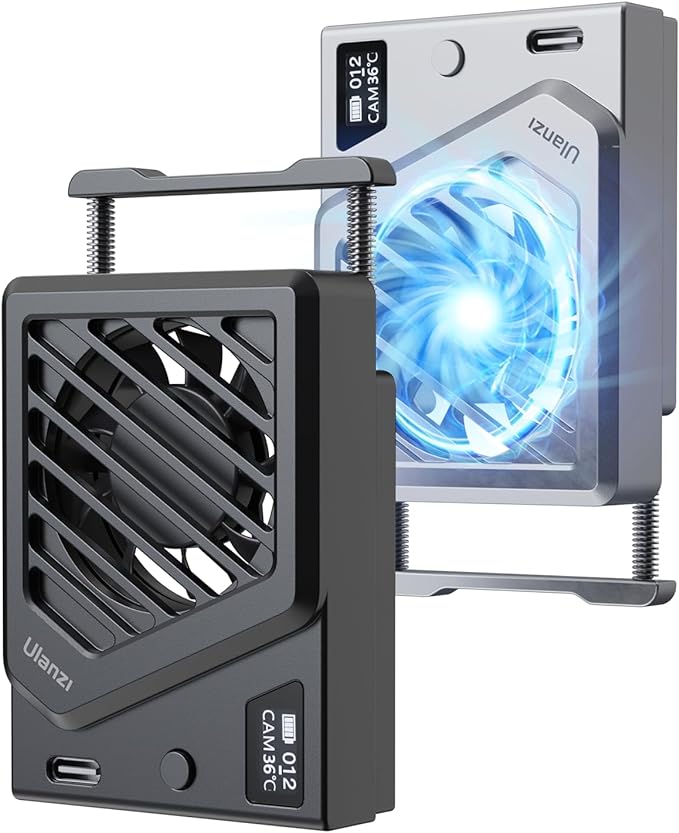 ULANZI Camera Cooling Fan Black New, Spring Telescopic Mounting Adjustable Mini - Image 6