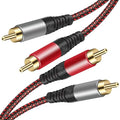 RCA Cable 40Ft, 2Rca Male to 2-RCA Male Audio Stereo Subwoofer Cable by Tiierzon