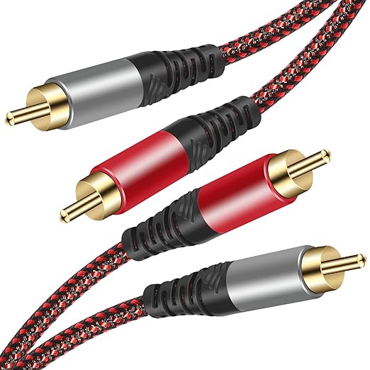 RCA Cable 40Ft, 2Rca Male to 2-RCA Male Audio Stereo Subwoofer Cable by Tiierzon