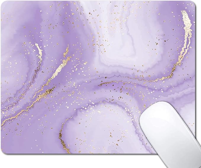 Gold Splatter Marble Mouse Pad, Anti-Slip Rubber Base Wireless Mouse Pads by EASTSMOOTH