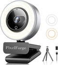 4K Webcam for PC with Microphone & Light & Privacy Cover, Web Camera for by Unknown