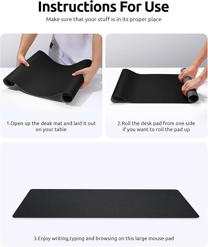 YSAGi Leather Desk Protector, Office Mat, Large Mouse Mat, Non-Slip PU Leather - Image 9