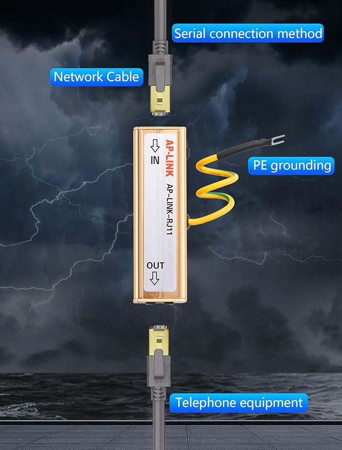 CERRXIAN RJ11 Telephone Fax Surge Protector RJ11 Thunder Arrester Protection - Image 3