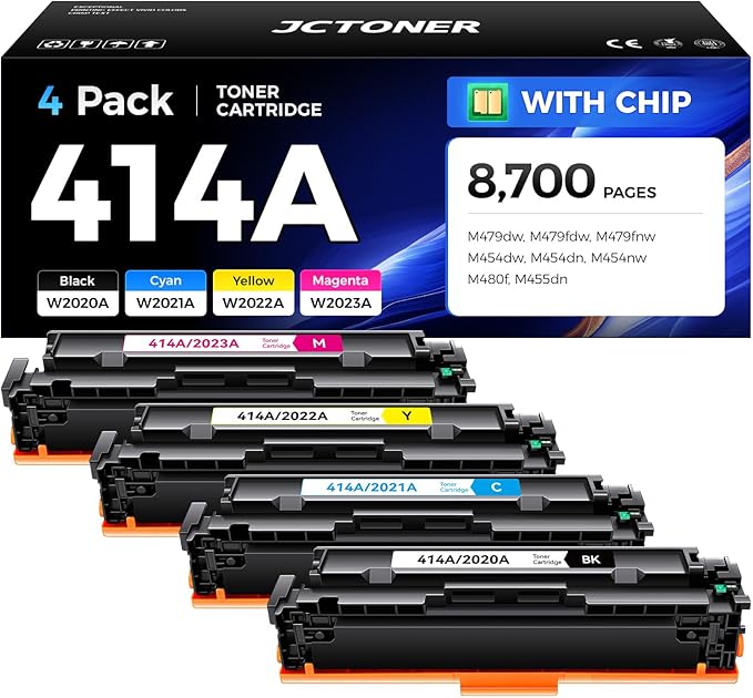 414A Toner Cartridge Set 4-Pack Replacement by JCTONER
