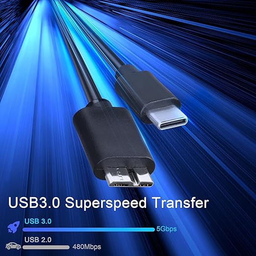 Master Cables USB C to Micro B Cable 0.5 Metre USB C Hard Drive Cable Compatible - Image 5