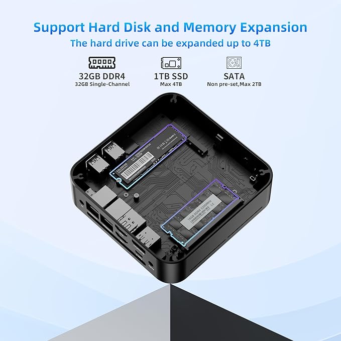 DreamQuest Mini PC W-11 Pro N95 32GB DDR4 RAM 1TB PCIe M.2 SSD Mini Desktop - Image 6
