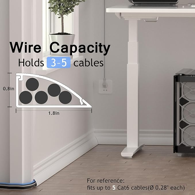 ZhiYo 68in Floor Cord Cover for Corner, Large Cord Hider for 3-5 Cords - Image 2