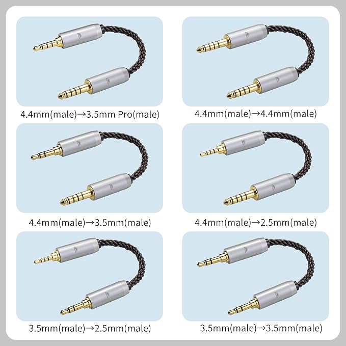 okcsc 4.4MM Male to 2.5MM Male Ultra Short Hifil Male to Male AUX Audio Cable - Image 7