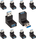 Cmple - [10 Pack 90 Degree USB 3.0 Male to Female Adapter Up Right Angle USB A by Cmple