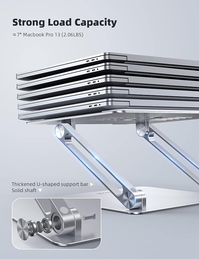 Lamicall Adjustable Laptop Stand, Portable Laptop Riser, Aluminum Laptop Stand - Image 5
