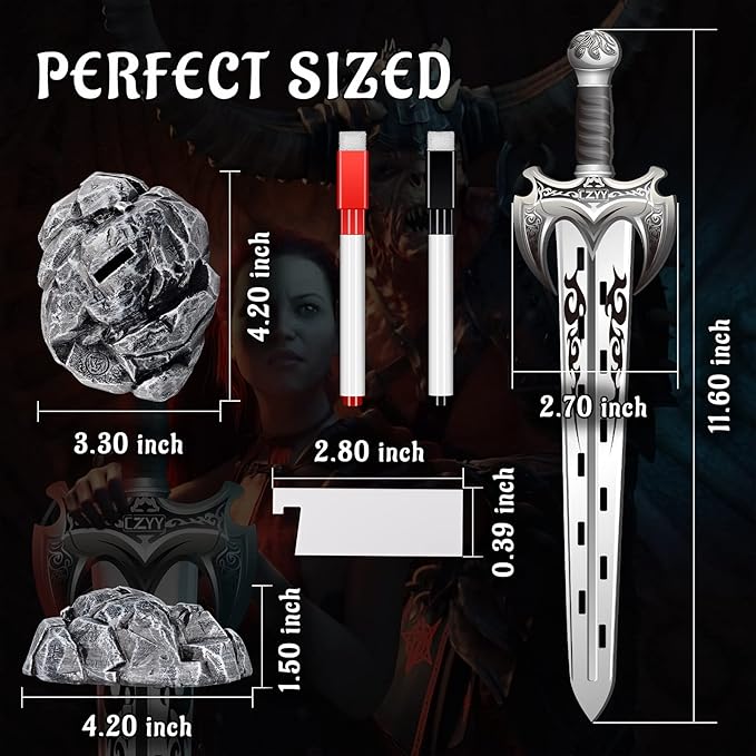 Initiative Tracker Acrylic Laser Cut Sword in The Stone Base - Image 5