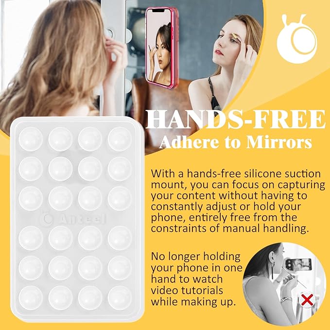 Anteel Medium-Sized Silicone Suction Phone Case Adhesive Mount, Enhanced - Image 5