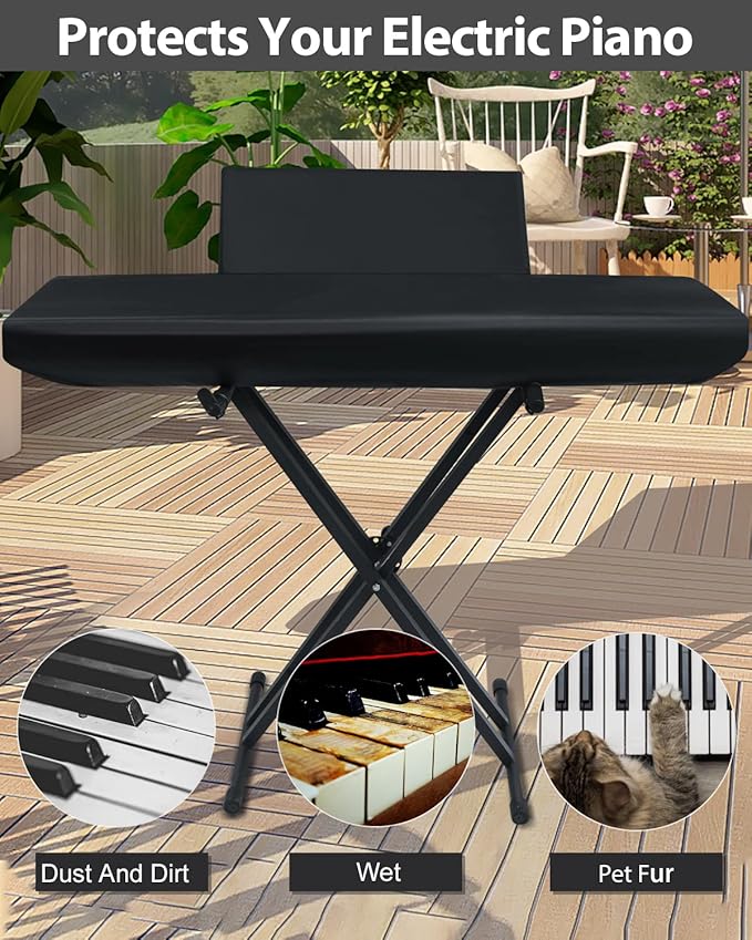 Elastic Lock Music Keyboard Dust Protector Cover - Image 6