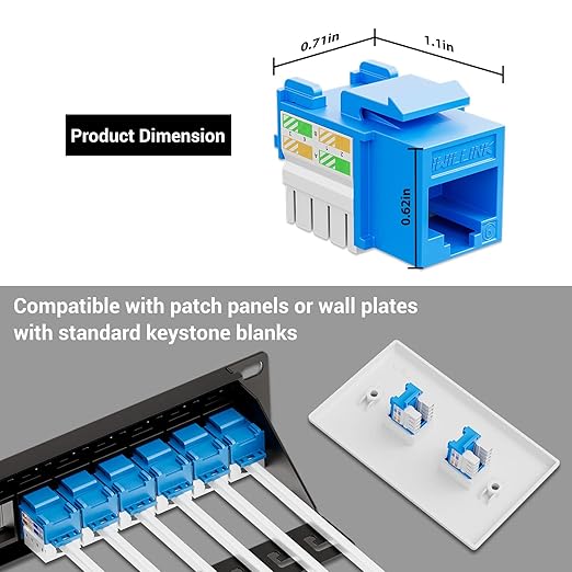 iwillink 10Gbps Cat6 Keystone Jack, RJ45 Keystone Jack 25-Pack and Keystone - Image 4