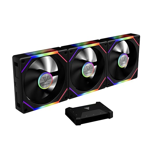 GAMDIAS Aeolus P2-1203U 120mm ARGB PWM Fan, Include Reverse Fan Blade x3 by GAMDIAS