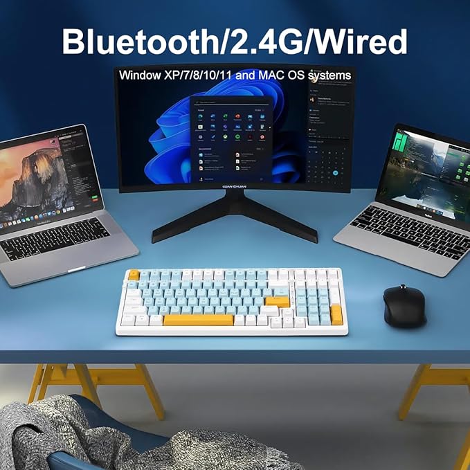 Wireless Mechanical Keyboard, Triple Mode 2.4G/USB-C/BT Gaming Keyboards 100 - Image 4
