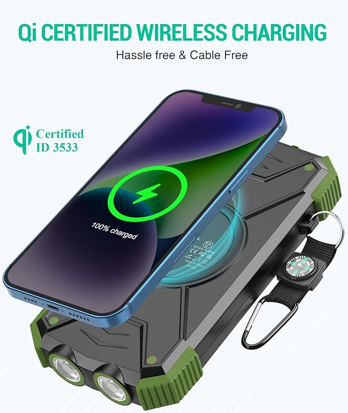 BLAVOR Solar Charger Power Bank 10, Portable Wireless Charger, 20W Fast - Image 2